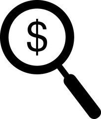 Magnifying Glass with Dollar Symbol Icon &ndash; Financial Search and Money Analysis
