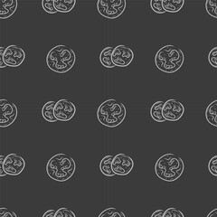 Hand drawn chili pepper seamless pattern, hot chili pattern vintage background