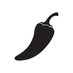 Cayenne pepper silhouette vector flat illustration