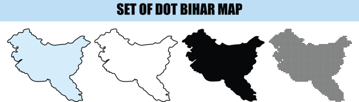 Bihar Map Dot Illustrations isolated background