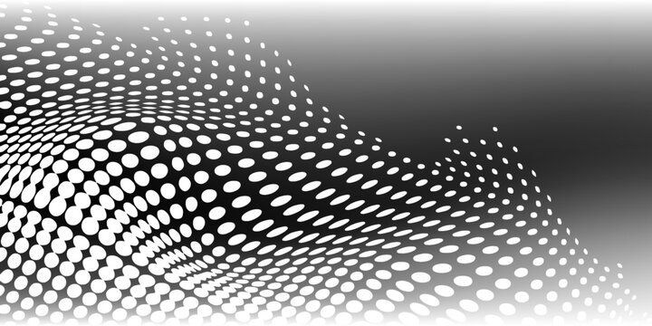 Monochrome gradient halftone dots background.  Abstract small grunge dots on white background eps10