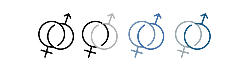 Gender sign icon set multiple style collection with male and female symbol designs © mujahadah 