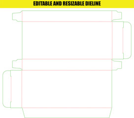 Editable Resizable Dieline Template for Custom Folding Box Packaging Design