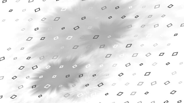 Abstract grayscale texture with blurred circular patches and scattered diamond motifs.subtle specks