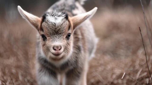 Babyziege h&uuml;pft verspielt