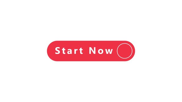 Red rounded rectangle button with the words Start Now and a circle outline on a white background image