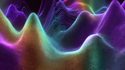 A bold abstract depiction of digital interference waves and signal distortion, ideal for technology and cyber themes.