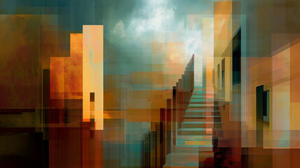 A modern abstract composition built with layered digital depth, ideal for minimal tech and design backgrounds.