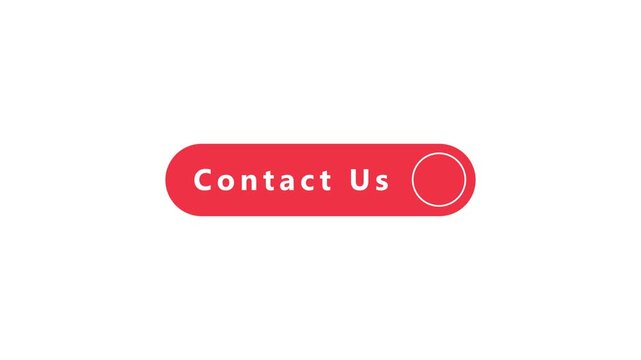 Red rounded rectangle button with the words Contact Us and a circle outline on a white background image