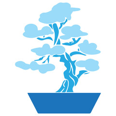 Blue Bonsai Tree Icon