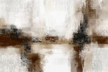 Obraz premium Abstract multicolor painting wtih grunge texture on canvas. Artwork mix brush stroke, splash color and oil, acrylic paint element. Modern contemporary art for wallpaper background