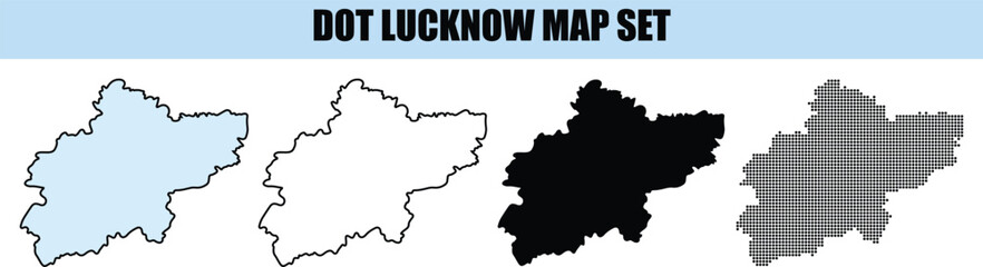Obraz premium Lucknow City Map Set with Dots isolated background