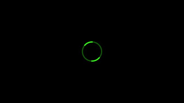 4K Loading circle icon, loading circle animation loading circle line animation on green screen background, loading icon for download progress, load game data, buffering process, application interface
