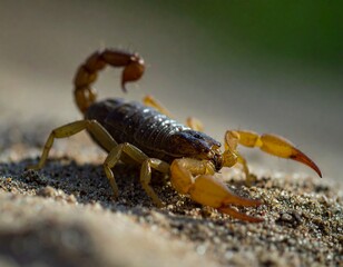 scorpion on black background