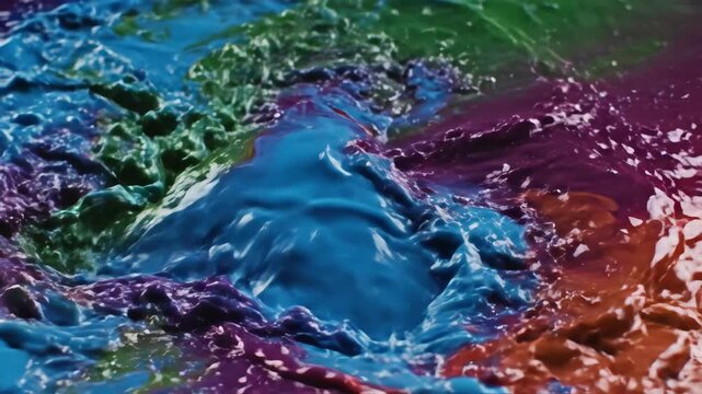 Colorful Paint Splashes in Slow Motion - A Mesmerizing Visual Symphony.