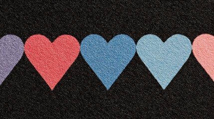 Obraz premium Colorful hearts with a textured background.