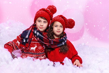 Naklejka premium brother and sister