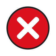 Obraz premium A bold red circle features a prominent white cross, conveying a clear message of negation or prohibition.