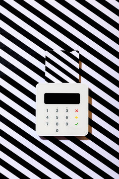 Card reader with striped card on diagonal pattern