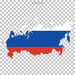 Obraz premium Russia map with national flag isolated on transparent background