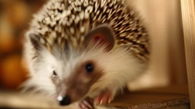 Babyigel schnuppert vorsichtig