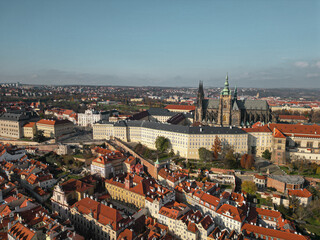Obraz premium Aerial View of Prague Castle and Saint Vitus Cathedral