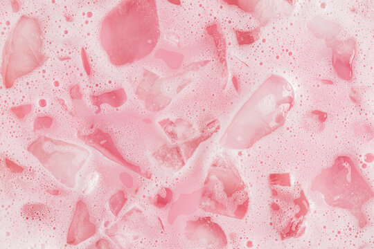 Pink ice texture with matcha elements