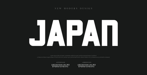 JAPAN  Minimal modern logo alphabet fonts. Typography minimalist urban sana serif digital fashion future creative logos fonts. vector illustration © Dart