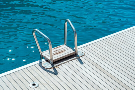 Serene dockside view with inviting blue water