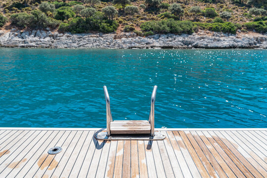 Serene dockside view with inviting blue water