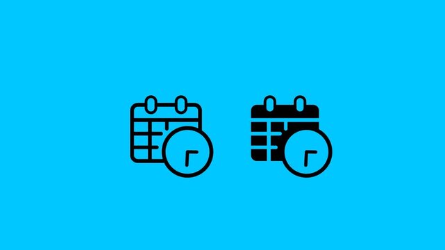 Date Time Icons Vector Animate 4K on transparent background