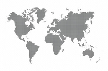 Fototapeta premium A gray and white map of the world on a with a grid pattern