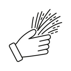 Fototapeta premium Wheat In Hand Line Icon. Farming Resource And Rural Nutrition Outline Symbol. Human Hand Holding Harvest. Editable Stroke. Isolated Vector Illustration