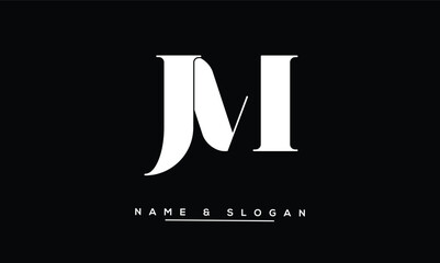MJ, JM Abstract Letters Logo Monogram