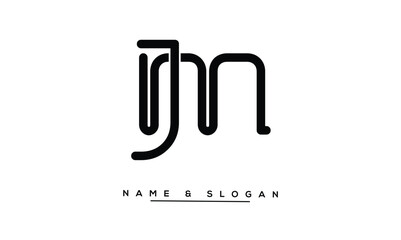 MJ, JM Abstract Letters Logo Monogram