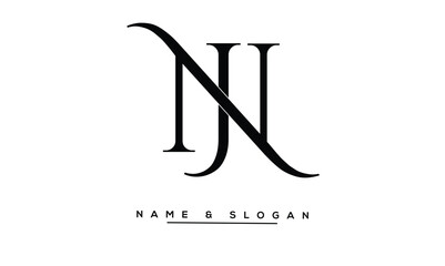 JN, NJ Abstract Letters Logo Monogram