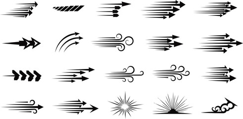 Vintage style vector illustration featuring a set of black and white arrow icons with decorative scroll borders, calligraphy dividers, and ornamental ribbon frames for page design