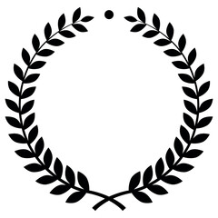 Golden laurel wreath award vector illustration with elegant leaves symbolizing victory and success