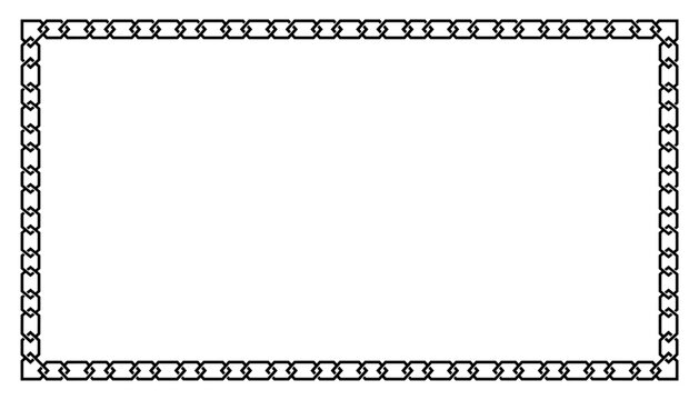 black and white square border frame vector design isolated on white background