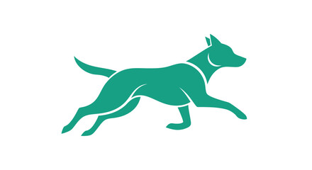 Fototapeta premium A dynamic dog in full stride captured from a side viewpoint showcasing canine agility and speed in a simple illustration