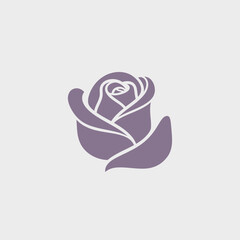 Fototapeta premium Simple illustration of a rose flower with elegant lines and minimalist design