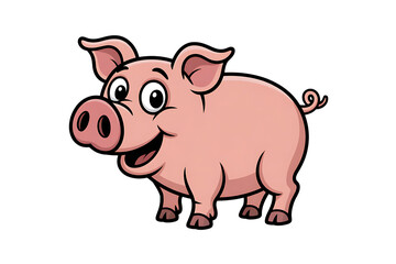 Fototapeta premium Smiling cartoon pig illustration