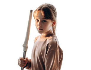 Confident Teen Standing with White Cane Isolated on Representing Independence Accessibility and Empowerment Concept