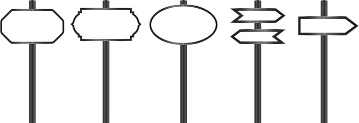 Road Direction Sign Set Street Arrow Guide Board Navigation Vector