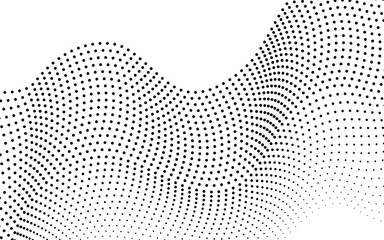 Wave Halftone Dot Flow Abstract Curved Pattern Modern Background Vector