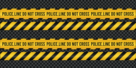 Police Line Do Not Cross Warning Tape Crime Scene Caution Banner Vector