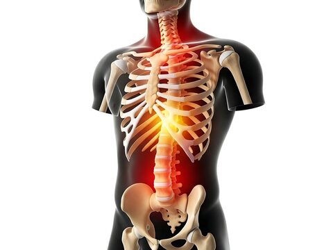 Illuminated spine and ribcage