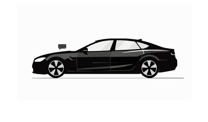 Fototapeta premium High speed smart car technology vector illustration with futuristic black sedan design