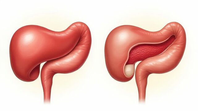 Video of stomach inner layer, showing details of digestive system