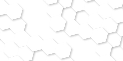 Abstract white hexagon concept background. Seamless bright white abstract honeycomb. Technology for design element vector abstract background.